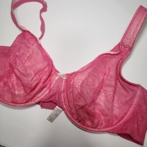 Cacique Full Coverage Pink Lace Bra 44C Underwire Adjustable Everyday Comfort‎